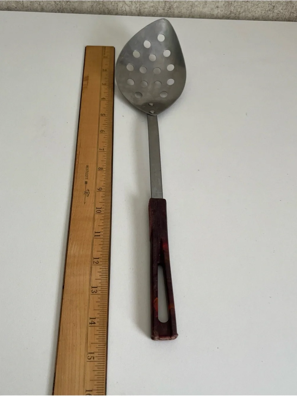 Vintage Stanhome Stainless Steel Slotted Spoon Holed Draining Spoon